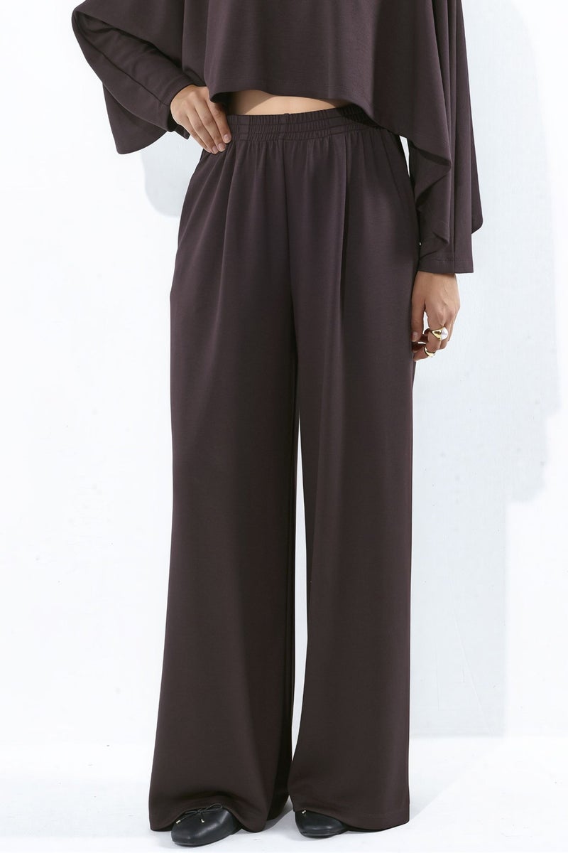 HICCUP Modal Touch Oversized Bolero Top & Palazzo Pants Knit Set - Image 3