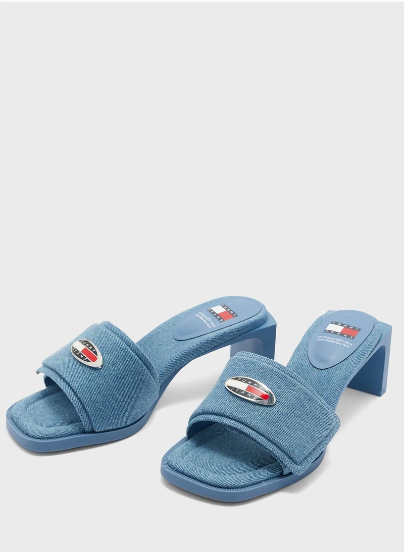 TOMMY JEANS Single Strap Mid Heel Sandals