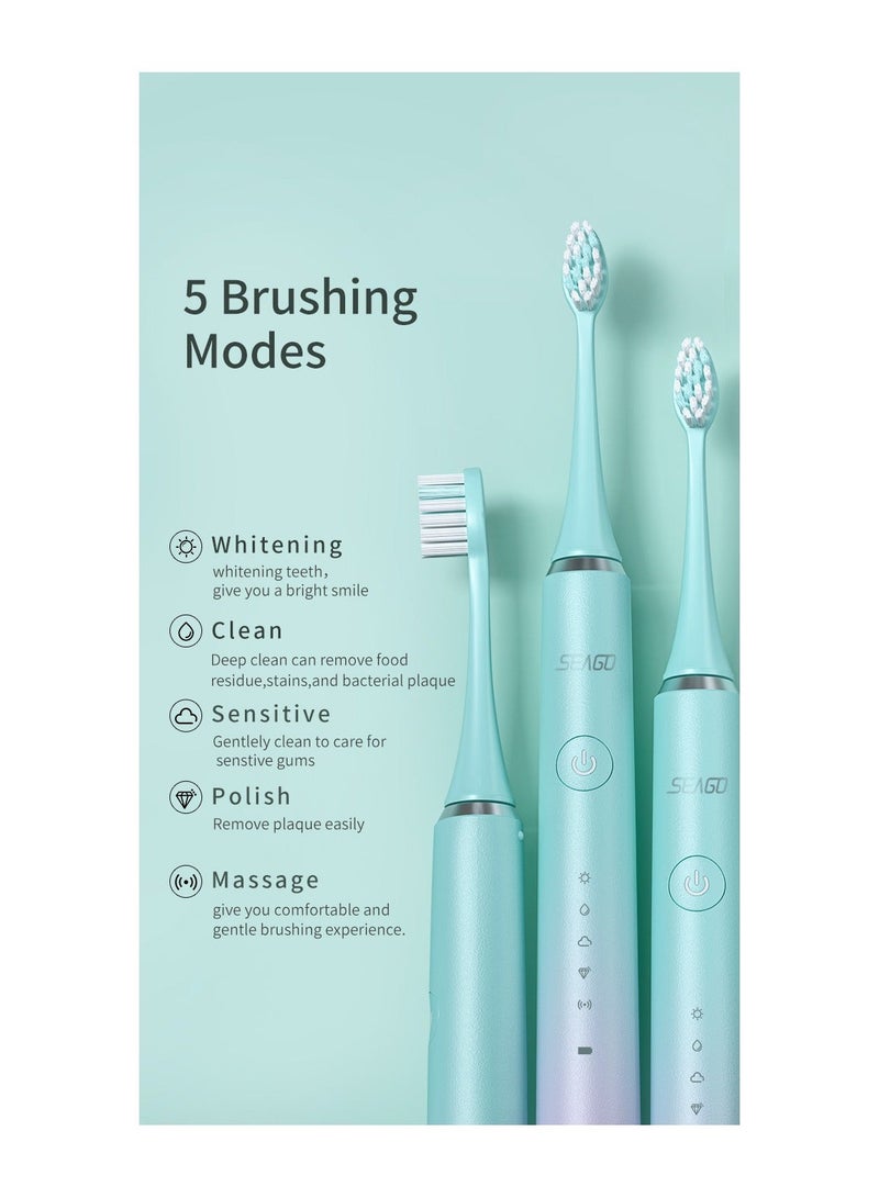 Seago B10Y7 color-changing electric toothbrush with multiple brushing modes and built-in timer - Image 2