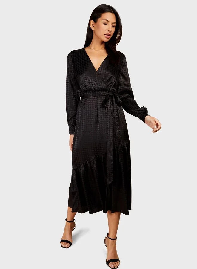 Little Mistress V-Neck Tiered Dress