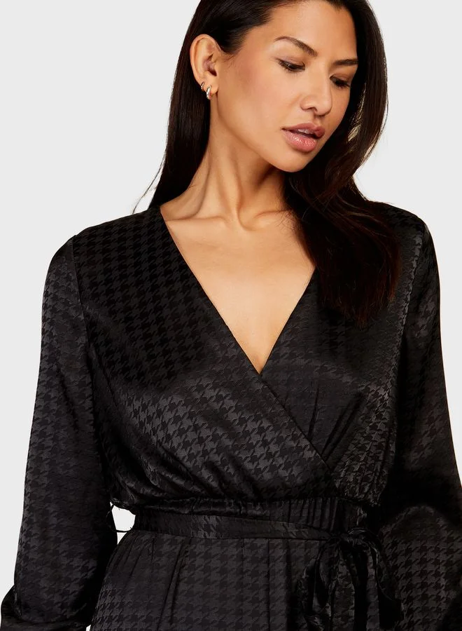 Little Mistress V-Neck Tiered Dress