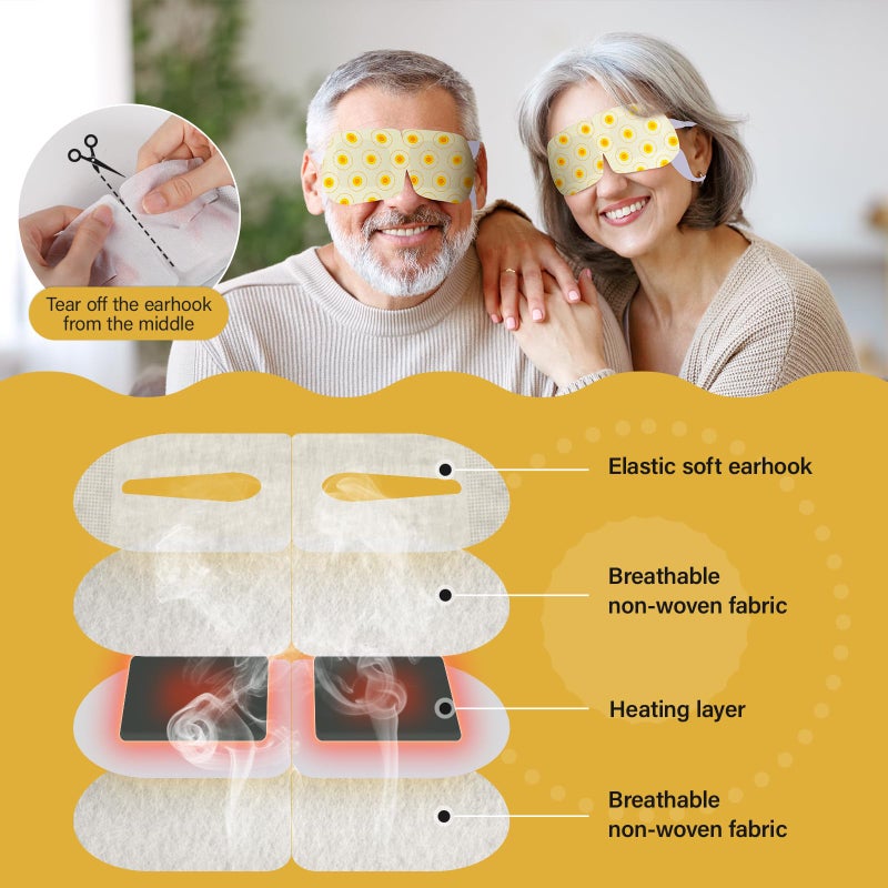 ProCIV 16 Packs Steam Eye Masks for Dry Eyes Heating Eye Mask Warm Compress for Eyes Relief Stress, Eye Fatigue Travel Essential Self Heating Moist Sleep Mask SPA Accessories - Image 4