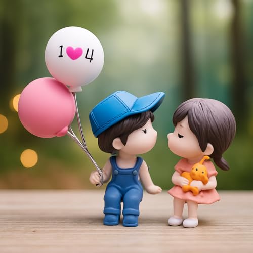 VAYINATO® Resin Cartoon Couple Toy with Ballon, Car Interior Couple Figure Cute Couple Mini Figure Statue, Auto Interior Dashboard Accessories for Home Office Birthday Valentine's Day Gifts - Image 5