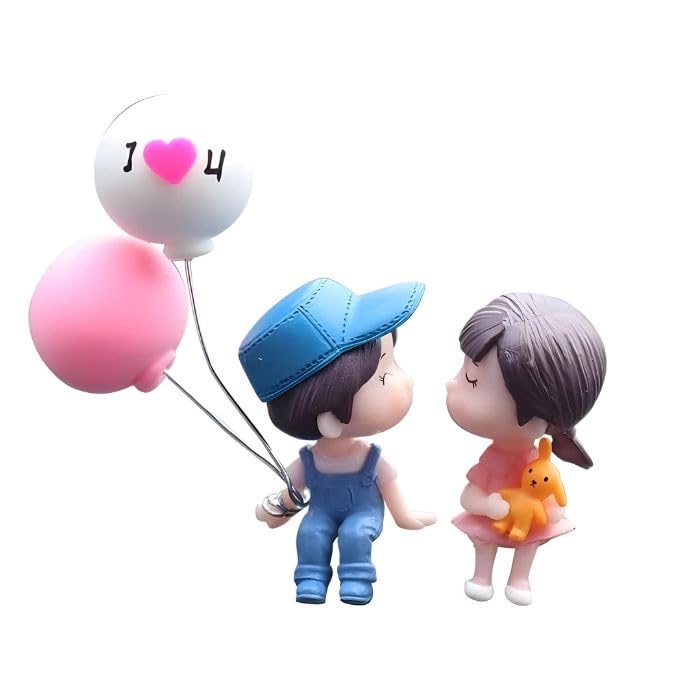 VAYINATO® Resin Cartoon Couple Toy with Ballon, Car Interior Couple Figure Cute Couple Mini Figure Statue, Auto Interior Dashboard Accessories for Home Office Birthday Valentine's Day Gifts - Image 4