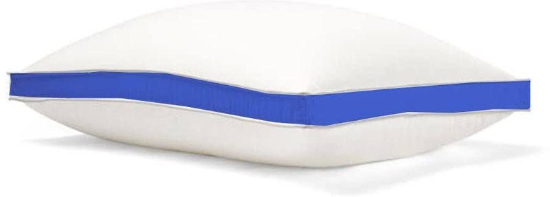 CRAZY WORLD Microfiber Bed Pillow for Sleeping - Down Alternative Ultrasoft Cotton Washable Pillow with Satin Gusset- Pack of 1 (Navy Blue) - Image 2