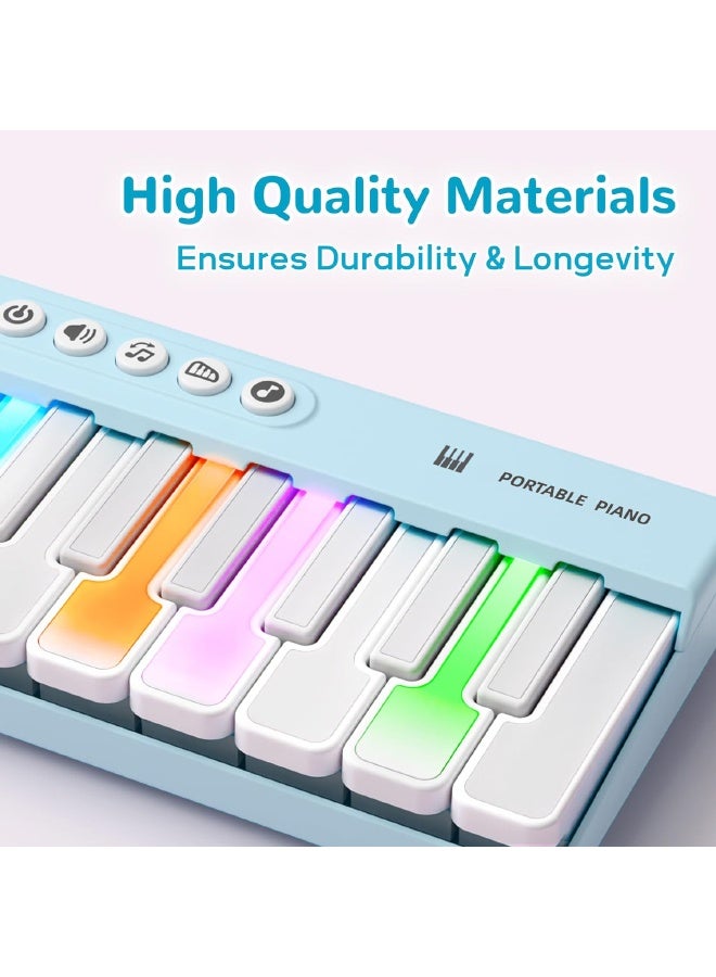 Kids Mini Piano Toy with Lighting Effects, Portable Travel Piano Keyboard Toddlers Musical Instrument Learning Toys, Music Interactive Birthday Gift for 3+ Year Old Children - Image 5