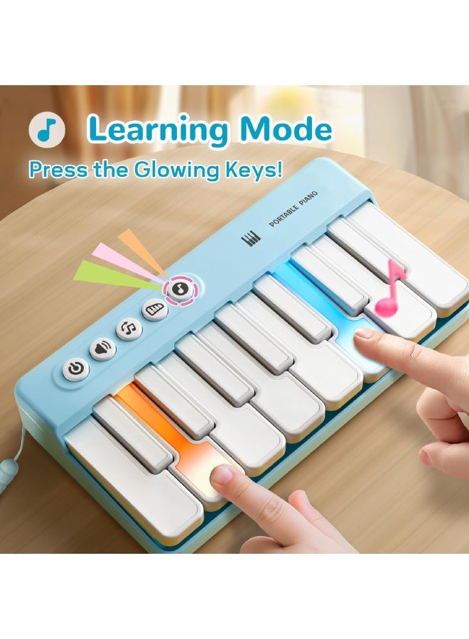 Kids Mini Piano Toy with Lighting Effects, Portable Travel Piano Keyboard Toddlers Musical Instrument Learning Toys, Music Interactive Birthday Gift for 3+ Year Old Children - Image 4