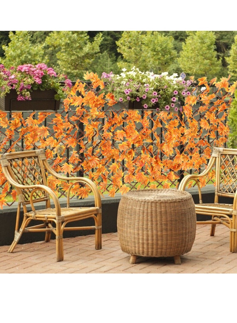 Generic FFD Expandable Artificial Faux Ivy Fence,Orange Maple Leaf Fence Garden Fence,Artificial Privacy Screen Decor for Outdoor ,Balcony and Patio  - Image 3