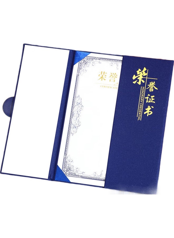 Longe [Lowest Price Online] Langjie [5-Pack] A4 High-Quality Honor Appointment Book Cover, Tri-Fold Vertical Appointment Letter Certificate, Blue - Image 3