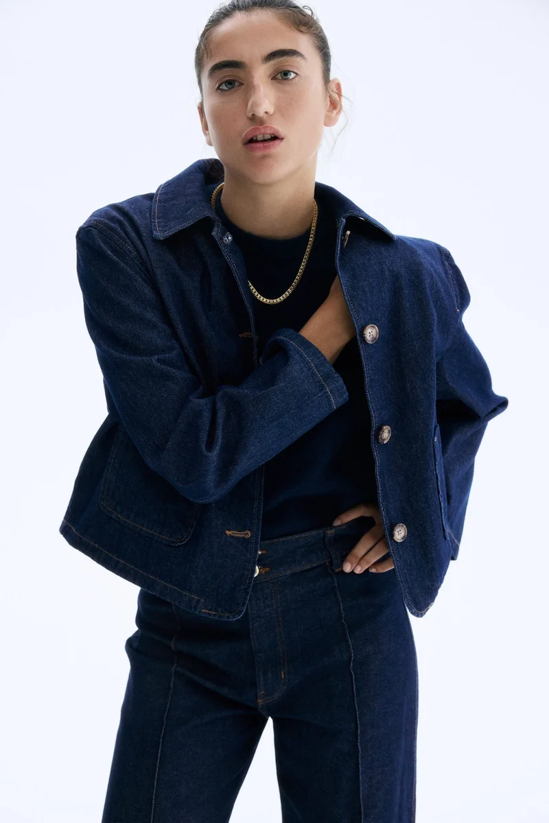 اتش اند ام جاكيت تويل بياقة