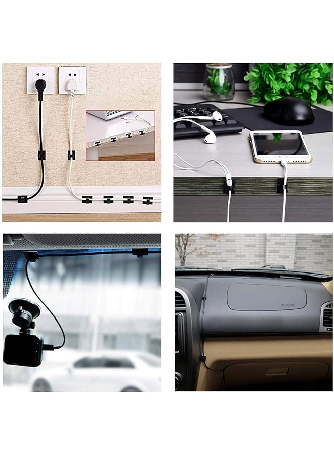 erorex 50Pcs Wire Cable Clips Adhesive Wire Clips Management Wire Cable Holder Clamps Cable Tie Holder For Car Office And Home Upgraded Black - Image 2