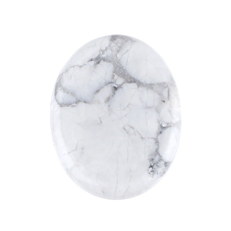 Natural Crystal Oval Worry Stone - White Yellow Crystal Gemstone, Carvable Jade for Gifts