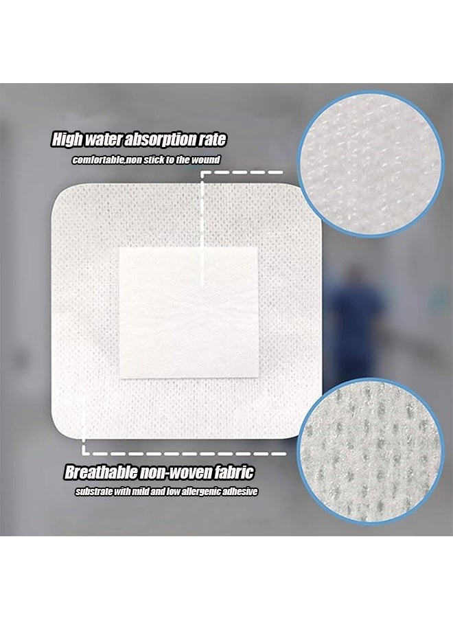 10 ضمادات شاش، 5.9 بوصة × 5.9 بوصة، ضمادة جروح لاصقة معقمة، قابلة للتنفس ومضادة للحساسية، مناسبة للعناية بالجروح والإسعافات الأولية. - Image 3