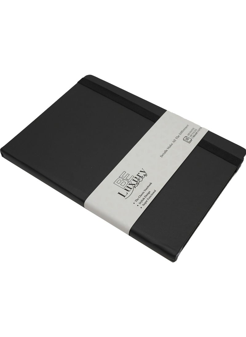 Borg El Arab Leather Notebook A5. cream paper. Soft Leather Black 15x21cm  - Image 1