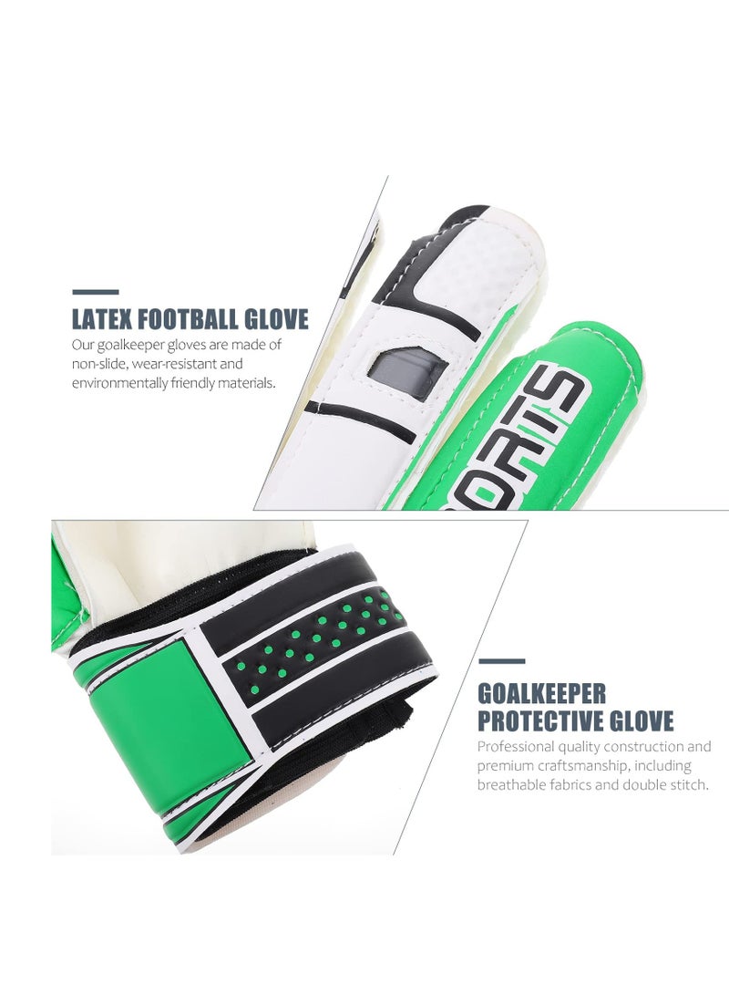 Excefore Children Football Gloves, Kids Youth Football Soccer Goalkeeper Goalie Training Gloves Gear with Strong Grips Palms, Soccer Goalie Goalkeeper Gloves for Kids Boys Children (6# Black) - Image 3
