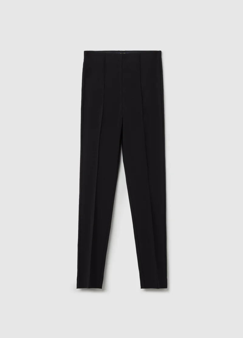Ovs Cropped Treggings With Embossed Seams