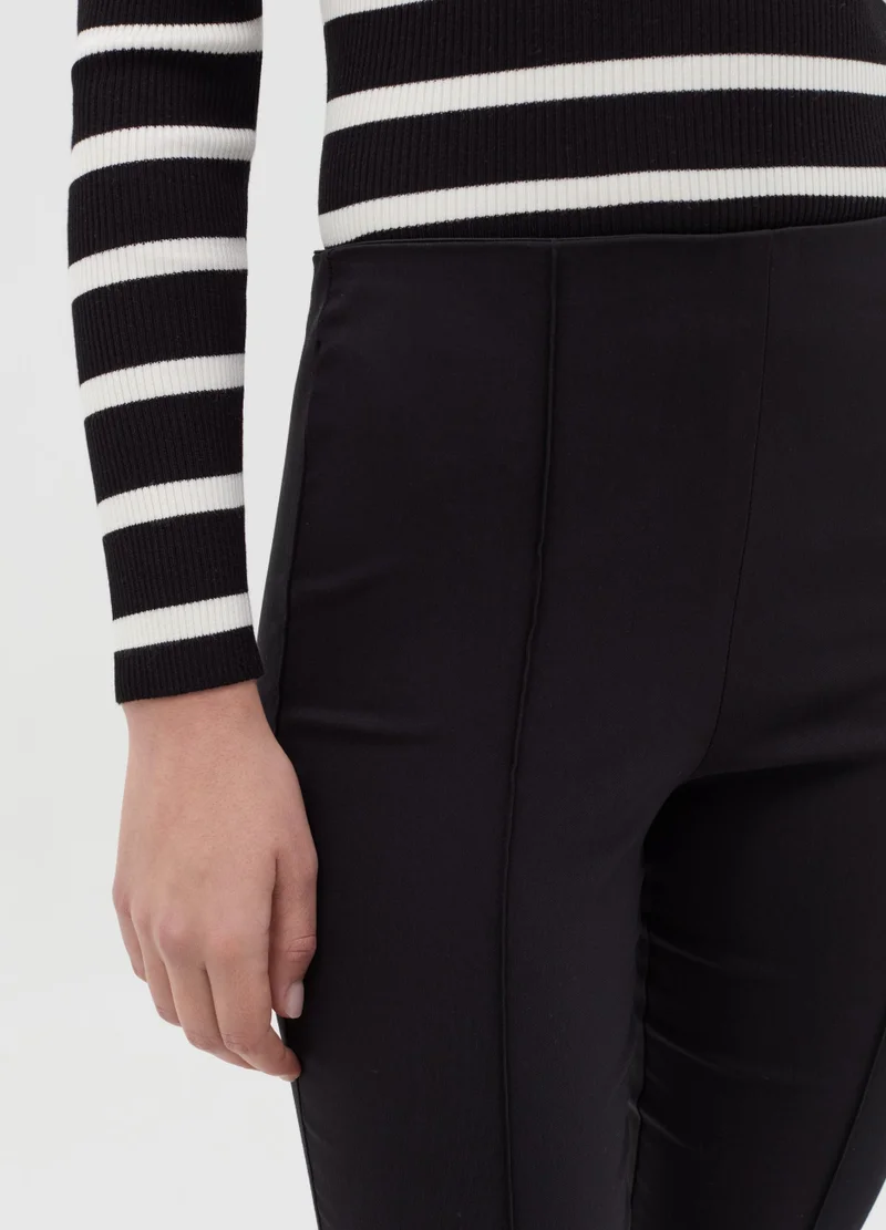Ovs Cropped Treggings With Embossed Seams
