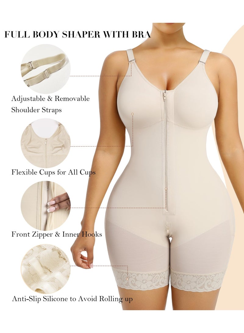 Nicor Women's Front Clasps Full Corset Tummy Control Butt Lifter Body Shaper with Zipper Crotch - Image 5