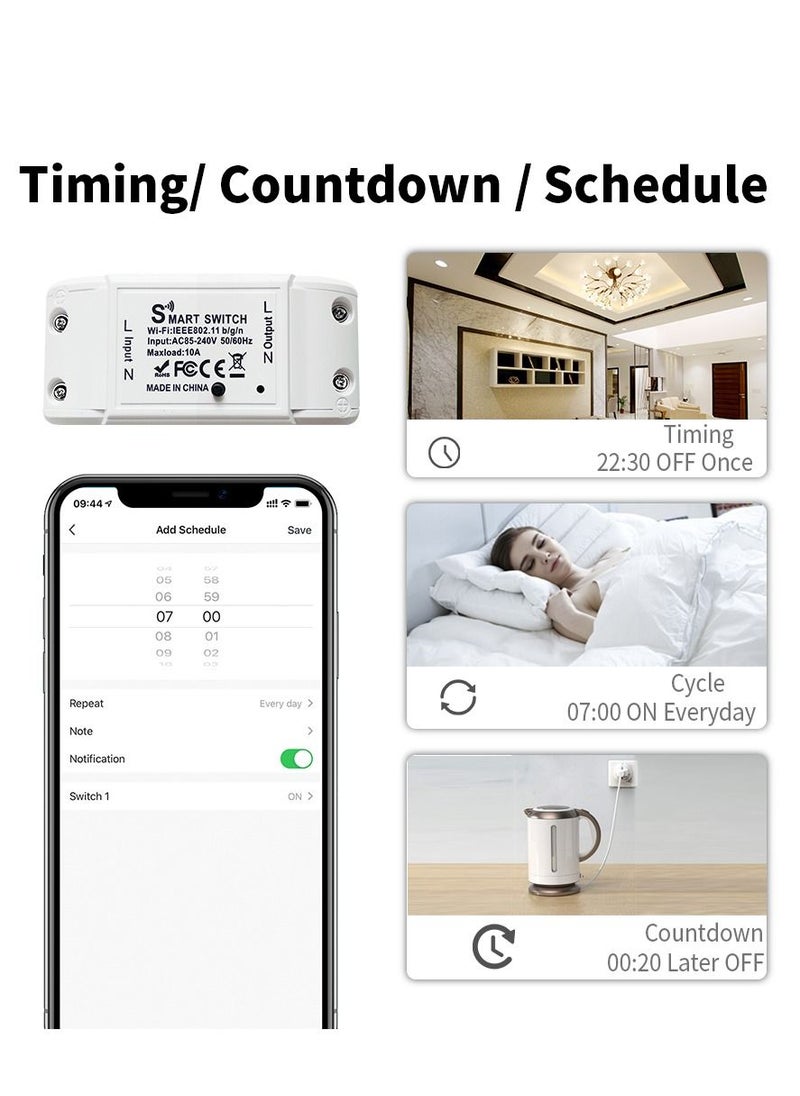 Lezonic - Smart TUYA WiFi Key, Compatible With Alexa And Google Home,iPhone, Android, Remote Control Relay Switch, DIY Module For Home, Hotel, Office, And Voice Control Timer Function,16A,3800W - Image 1