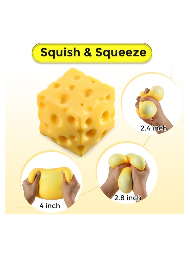 Cheese Squishy Toy Slow Rising Stress Relief Squeeze Toy Soft PU Foam Sensory Fidget Toy for Kids and Adults - Image 5