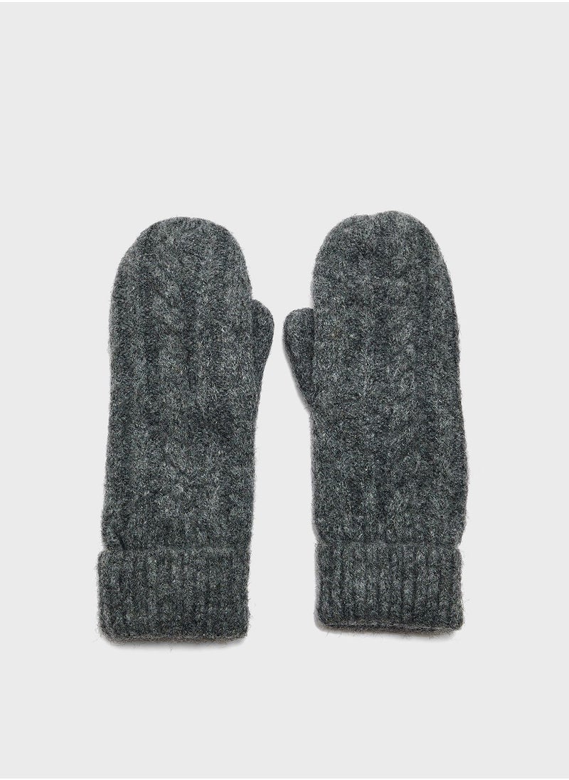 ONLY - Onlanna Cable Knit Mittens - Image 1