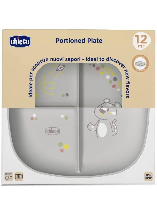 Chicco Portioned Plate 12m+ Grey - Image 2
