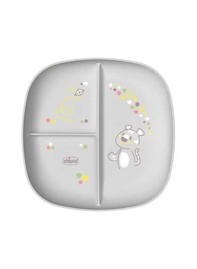 Chicco Portioned Plate 12m+ Grey - Image 1