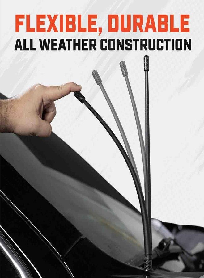 Votex - The Spartan - 13 3/4 Inch Short Flexible Rubber Antenna fits Chevrolet Silverado 1500, 2500, 3500 | GMC Sierra 1500,2500,3500 Accessories - Black Carbon Fiber Trim - Tuned Internal Copper Coil - Image 5