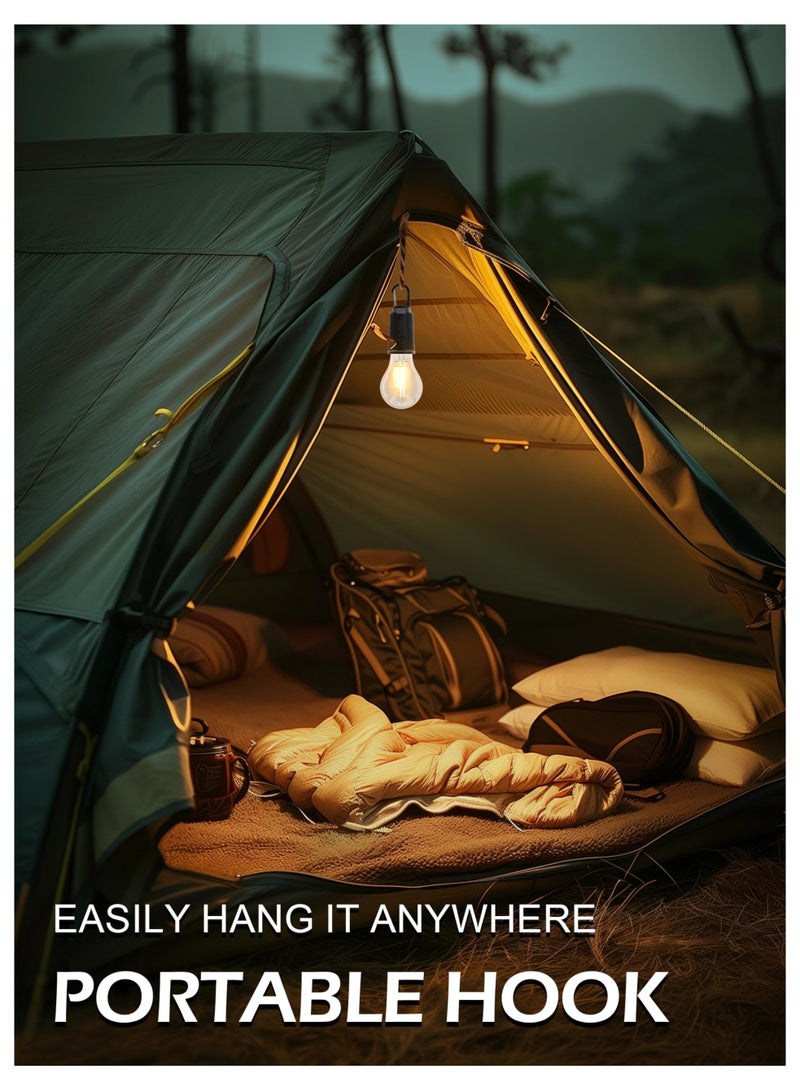 SYOSI مصباح تخييم قابل لإعادة الشحن، 4 عبوات من مصابيح الخيمة المعلقة مع خطاف، 3 أوضاع إضاءة لمصباح الخيمة، أساسيات التخييم، كابل USB متضمن للتخييم، المشي لمسافات طويلة، الرحلات، انقطاع الطوارئ - Image 3