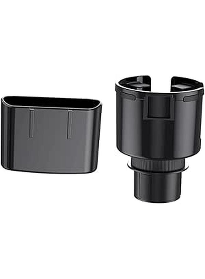 Universal Car Cup Holder Organizer Stand for Water Bottles and Beverages Black - Image 1