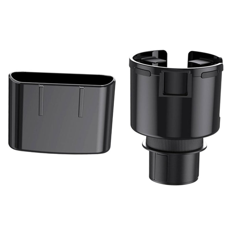 Universal Car Cup Holder Organizer Stand for Water Bottles and Beverages Black - Image 2