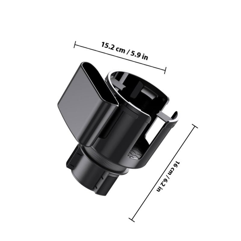 Universal Car Cup Holder Organizer Stand for Water Bottles and Beverages Black - Image 3