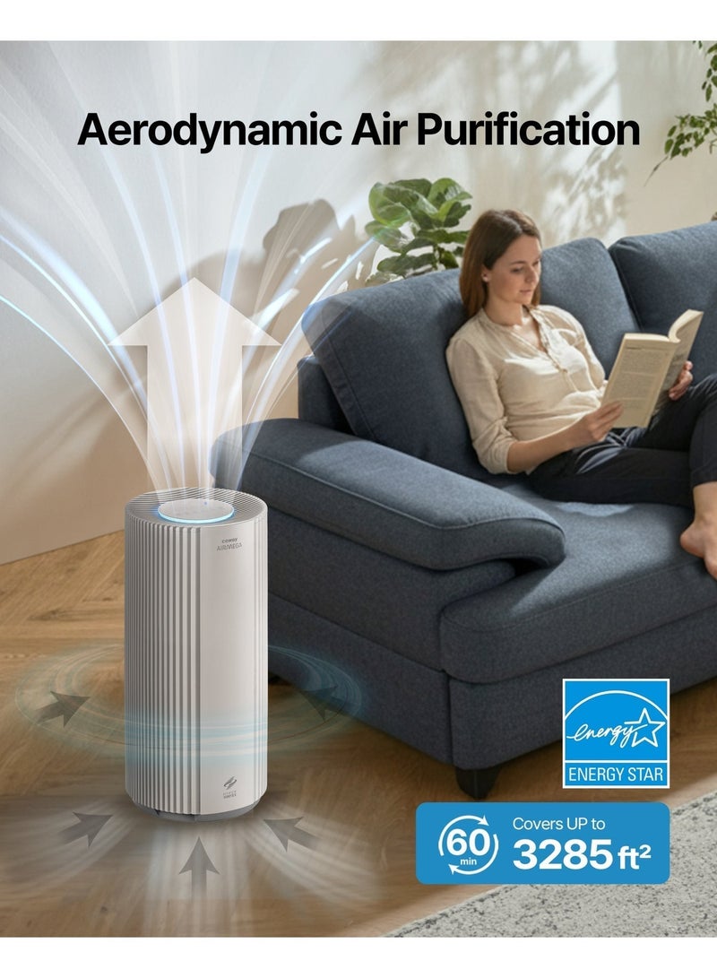 COWAY Air Purifier for Home Large Room & Bedroom, Red Dot Design, HyperVortex airflow, Ultra Quiet, 3-in-1 True HEPA Filter Removes 99.99% Allergens, Dust, Pet Dander & Odours, 2 Year Warranty, AM450 - Image 2