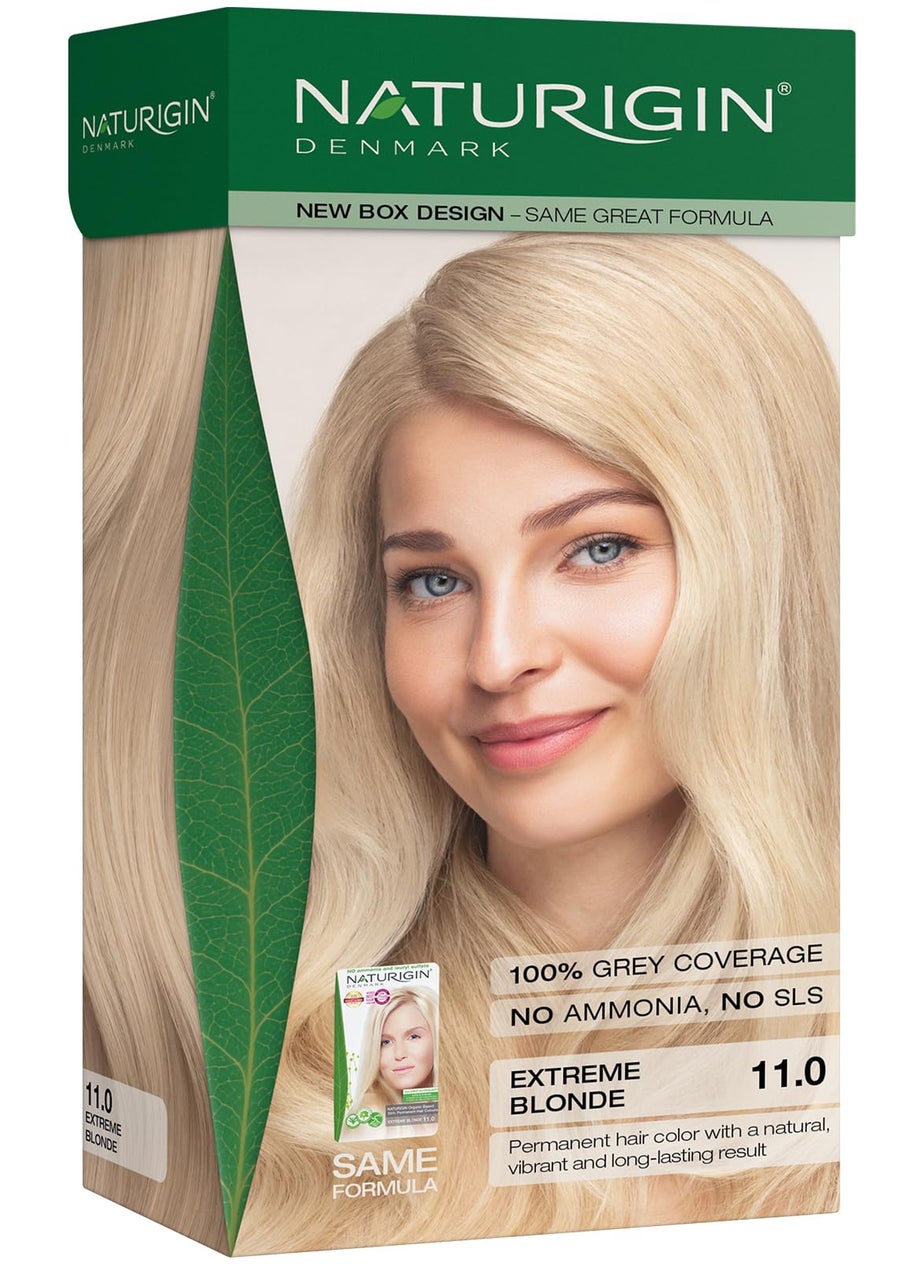 NATURIGIN - Naturigin Permanent Hair Dye, 11.0 Extreme Blonde, Ammonia and Paraben Free, up to 100% Gray Hair Coverage, Long Lasting, Vegan, Cruelty Free - Image 1