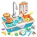 CUTE STONE Play Sink with Running Water Kitchen Sink Toys with Play Food and Kitchen Utensils Pool Floating Toys for Fishing Game Children Role Play Electric Dishwasher Toy Gift for Boys Girls - Image 4