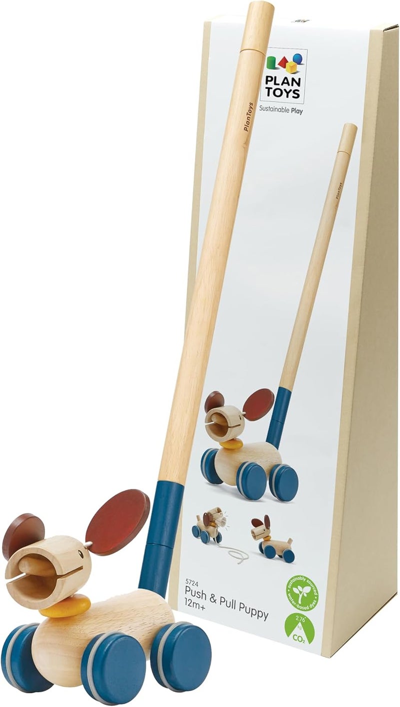 PlanToys Push and Pull Puppy - Image 1