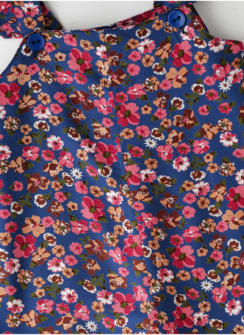 Jelliene Girls' Floral Print Overalls  - Image 3