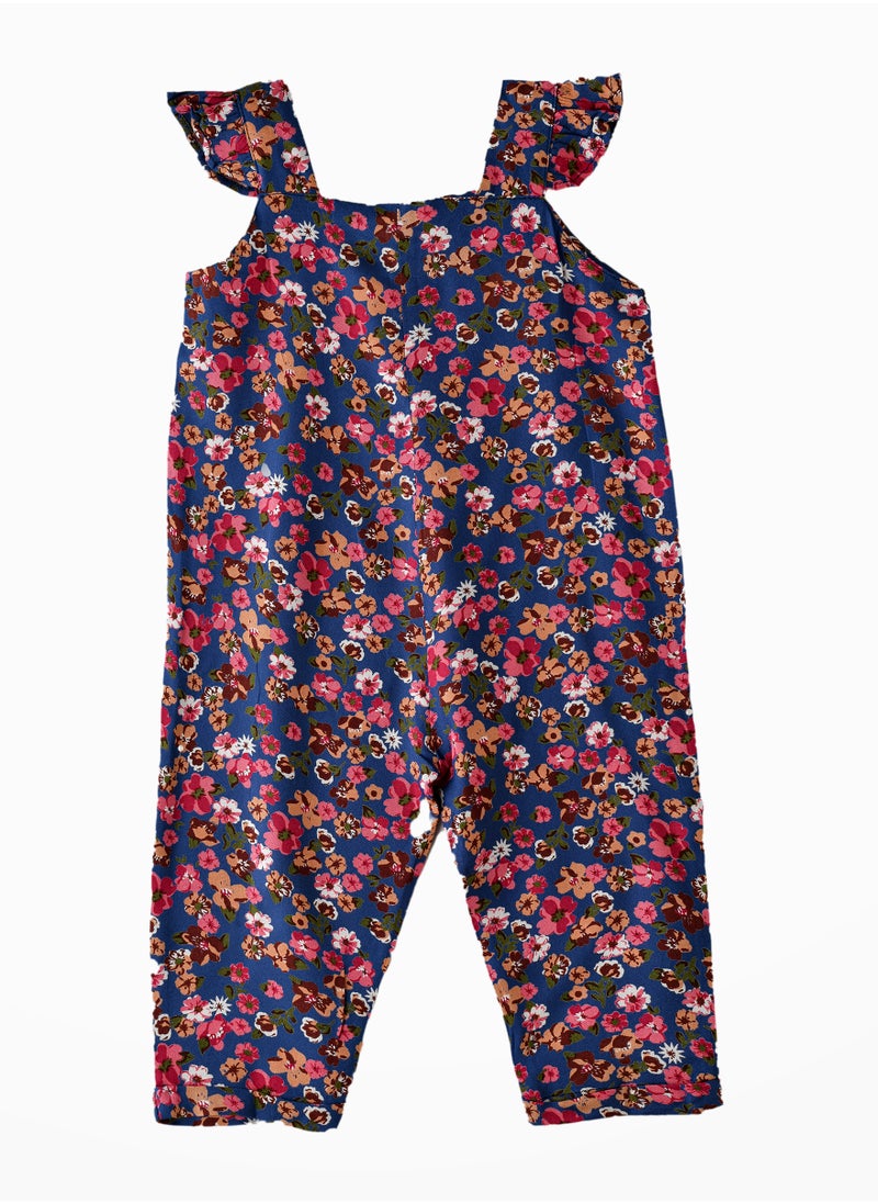Jelliene Girls' Floral Print Overalls  - Image 2