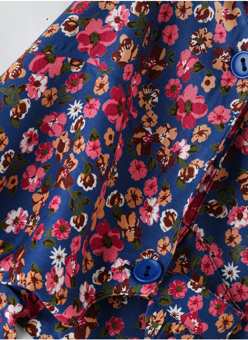 Jelliene Girls' Floral Print Overalls  - Image 4