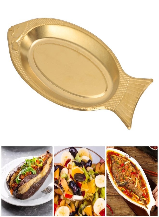 Fdit Serving Platter, Fish Shaped Stainless Steel Extremely Thick Fish Platter Dishes Serving Plate for Birthday Wedding Restaurants Home (M) - Image 3