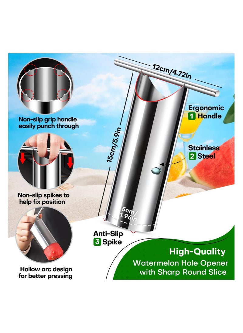 Generic - Watermelon Cutter Slicer, Stainless Steel Watermelon Cutter - Easy To Juice- Watermelon Puncher with Round-Shape Slice - Creative Melon Opener - Making Juicing Accessories - Image 1