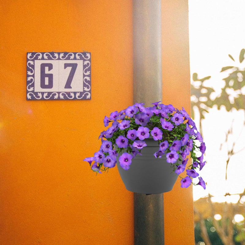 Creative Hanging Wall Planter Small Gray Plastic Water Tube for Indoor Outdoor Gardening - Image 5