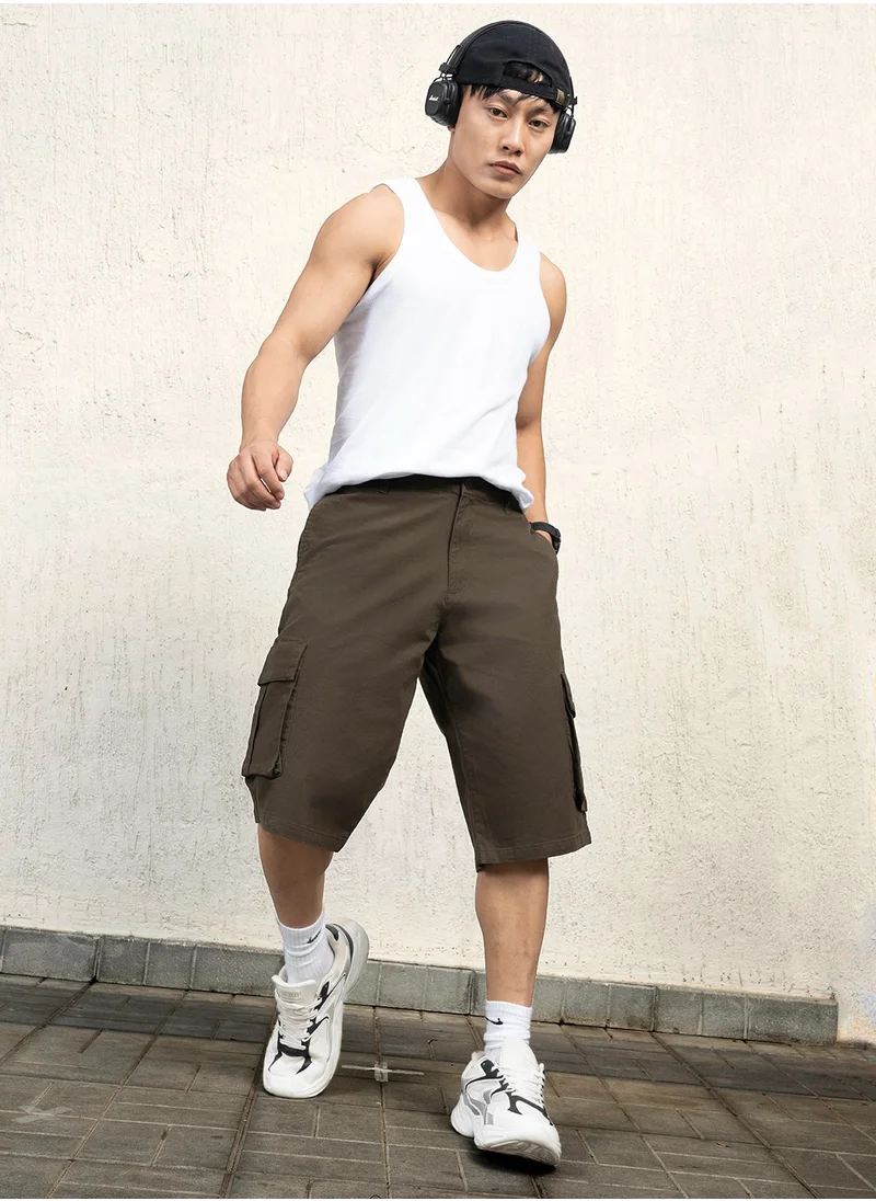 هوبرهولمي Dark Olive Shorts For Men