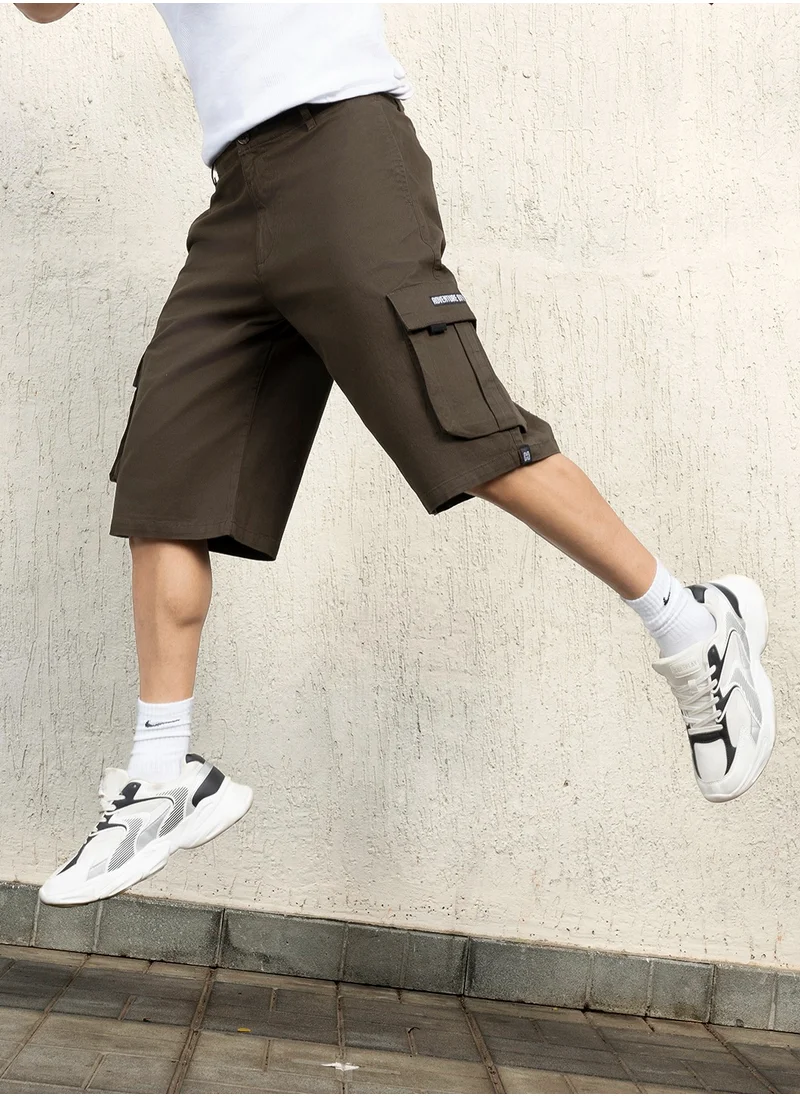 هوبرهولمي Dark Olive Shorts For Men