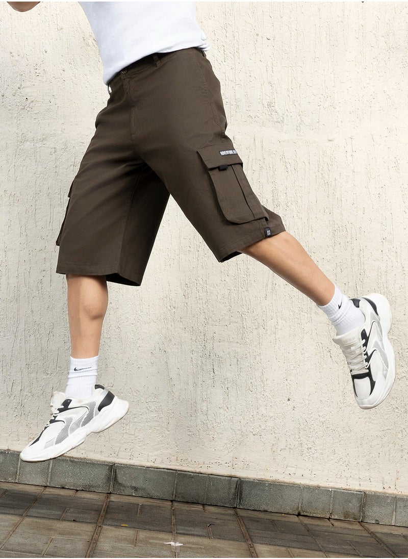 Hubberholme - Dark Olive Shorts For Men - Image 1