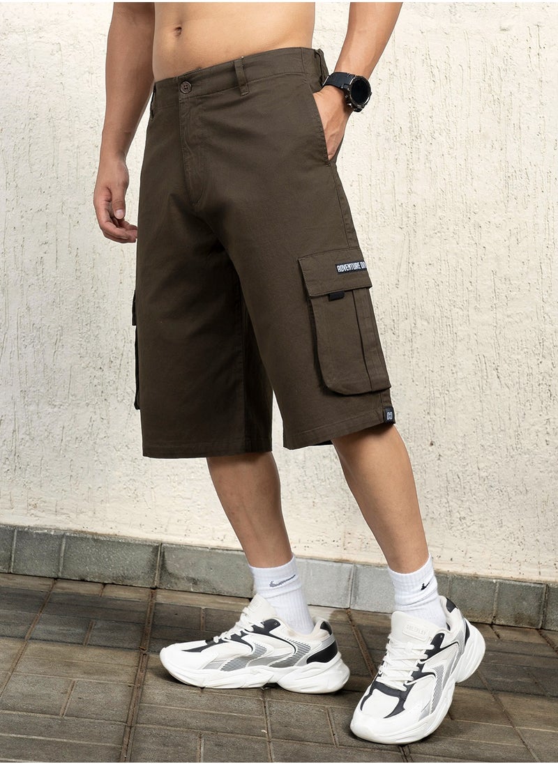 Hubberholme - Dark Olive Shorts For Men - Image 1