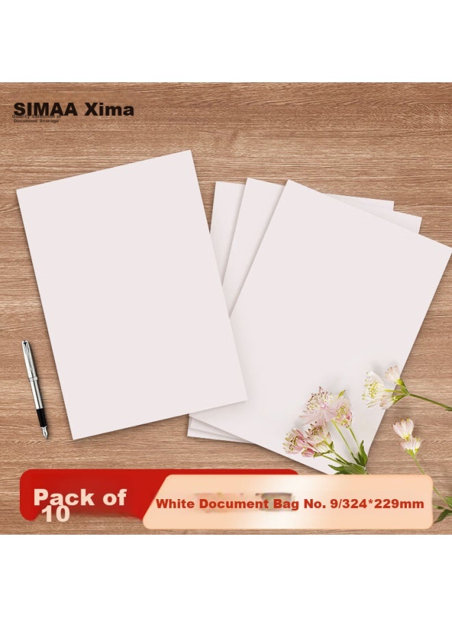 Simaa 10 A4 White Doent Folders Without Text, 324*229mm File Folders, Doent Protection Financial Receipt Storage, Invoice Payroll Folders, Office Supplies, 25087 - Image 1
