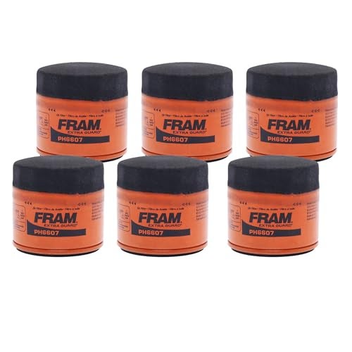 FRAM Extra Guard PH6607, 10K Mile Change Automotive Replacement Interval Spin-On Engine Oil Filters for Select Vehicle Models (6 Pack) - Image 1