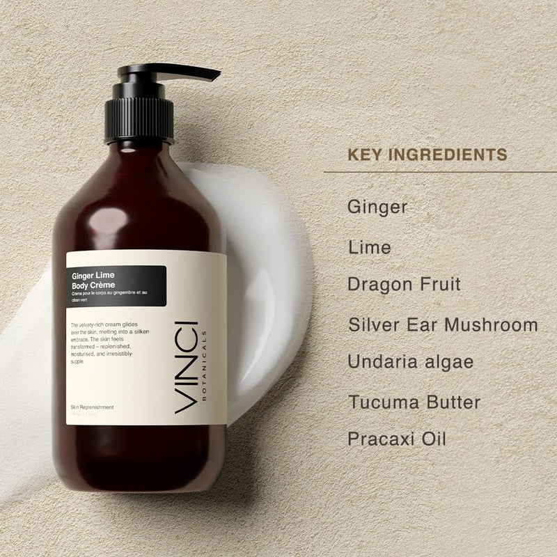 Vinci Botanicals كريم الجسم العطري من فينشي بوتانيكالز بالزنجبيل والليمون مرطب للجسم مع زيوت أساسية وزبدة ترطيب مكثف لجميع أنواع البشرة نباتي خالي من القسوة خالي من البارابين 500 جرام - Image 2