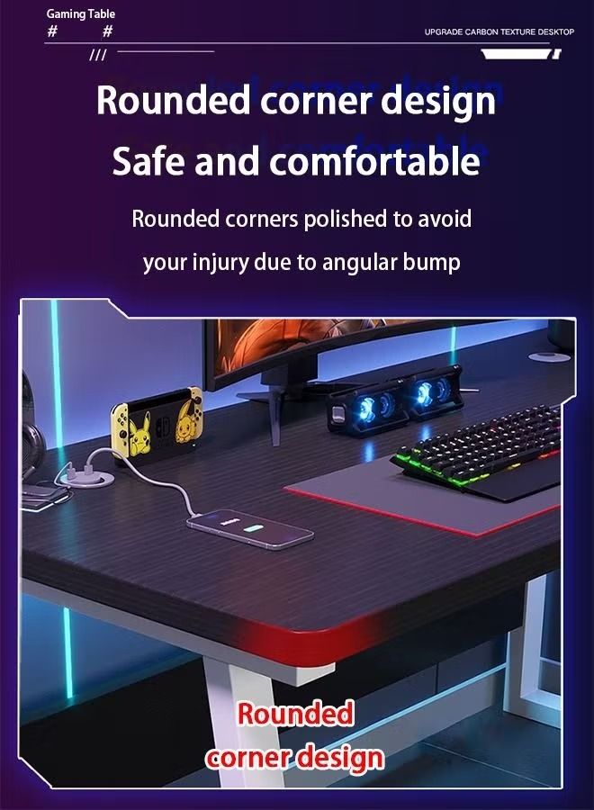 Arabest Gaming Desk, Computer Table with USB Charging Ports, Computer Desk for Home Office Gaming(120*75*60) - Image 5